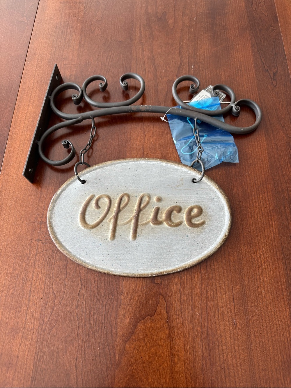 NWT T Vintage Inspired Metal Office Sign | Industrial Farmhouse Wall Decor